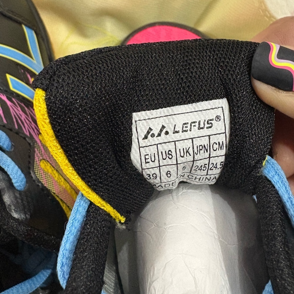 Omega Walk sz 6 NEW Athletic Shoes - Black, Yellow, Pink - Picture 5 of 6